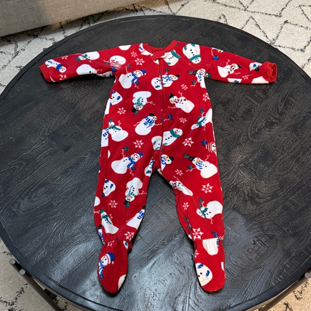 Place Red Snowman Footed One Piece